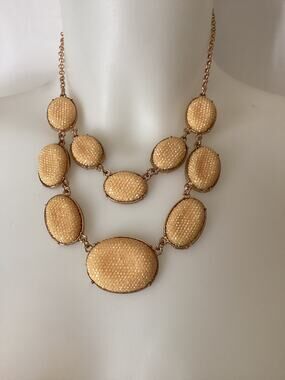 1809 NWT Para Ti NY 18" Gold Necklace with Yellow Stones and Matching Earrings